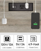 TUTOTAK End Table with Charging Station, Small Side Table with Outlets - Image 6