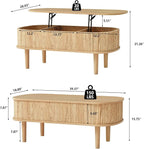 Fully Assembled Fluted Lift Top Coffee Table - Image 2