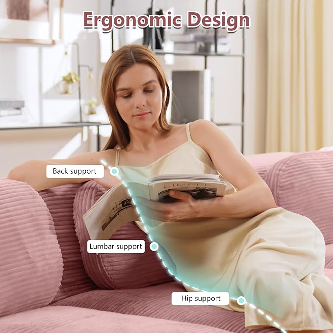 Boneless Sectional Couch, No Assembly Required, 117.3” Modular Cloud Sofa - Image 4