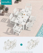 SERWALL Outdoor Dining Table Set, 67‘’ HDPE Patio Dining Set - Image 7