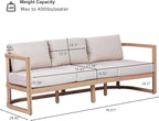 Merax 4 Piece Rattan Woven Paito Conversation Set, All-Weather Acacia Wood 3 - Image 6