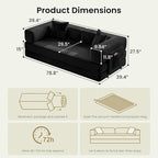 78.8" Convertible Sofa Bed, Corduroy Futon Couch - Image 2