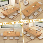 180cm Japanese Floor Table -Vintage Solid Wooden Tatami Table, Low Rectangular - Image 4