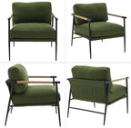 Ya-Home Mid-Century Accent Chair Set of 2, Soft Armchair Linen Fabric Lounge - Image 3
