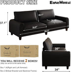 EASE MOOSE 88.5" Large Seat Faux Leather Loveseat Sofa, Waterproof and - Image 2