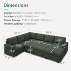 HONBAY Sectional Sleeper Sofa Bed - Image 2