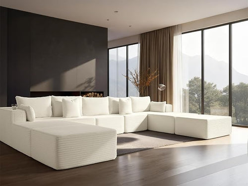 168" Cloud Sectional Couch, Comfort U Shaped Sofa by VYUXWO