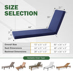 2 Pcs Chaise Lounge Cushions Outdoor, Outdoor Chaise Cushion - Image 2