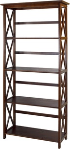 Montego 5-Shelf Bookcase-Walnut by CasualHome
