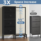 DUMOS Dresser with Hanging Rack, 4-in-1 Black Fabric Dresser - Image 4