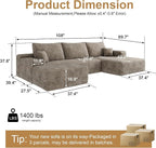 AUGOP 108" Sectional Couches for Living Room Modern Modular Sofa - Image 2