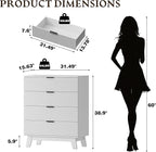 BORNOON 39" Tall Dresser for Bedroom, 4-Drawer Fluted Chest of Drawers - Image 2
