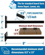 LEOPO 8-Pack 6 inch Floating Shelf Brackets, Hidden Shelf Bracket - Image 3