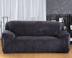 vctops 4 Seater Velvet Plush Stretch Sofa Slipcover 1-Piece Sofa Cover by vctops
