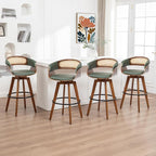 Set of 4 Rattan Swivel Bar Stools by KUNZENTLIVING