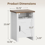 JUMMICO Farmhouse Nightstand, Modern Bedside Table - Image 6