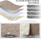 Genina L Shape Couch Cover, Sectional Couch Chaise Covers, Waterproof Washable - Image 3