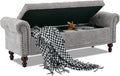 SOFTHION 58.1" Storage Bench Upholstered Chenille End of Bedroom Bed Bench by SofthionDesign