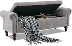 SOFTHION 58.1" Storage Bench Upholstered Chenille End of Bedroom Bed Bench by SofthionDesign