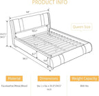 SHA CERLIN Modern Faux Leather Queen Bed Frame - Image 2