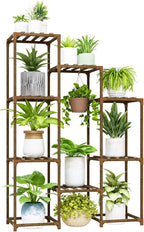 Bamworld Plant Stand Indoor Hanging Plants Shelf 7 Pots Tall Ladder Plant by Bamworld