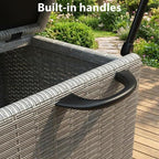 GarveeLife Medium Outdoor Wicker Storage Box, PE Rattan Patio Storage Chest - Image 3