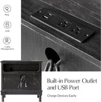 HULALA HOME Solid Wood Storage End Table - Image 4