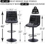 FIRAVOE Bar Stools Set of 3, Adjustable Counter Height Barstools 24"-33" - Image 2