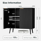 Vrullu Modern Storage Cabinet, Wood Accent Cabinet - Image 3