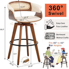 Set of 2 Rattan Swivel Bar Stools - Image 2