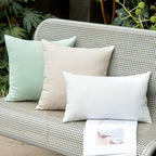 MIULEE Pack of 2 Decorative Outdoor Solid Waterproof Throw Pillow Covers Faux - Image 5