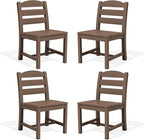 SERWALL Outdoor Armless Dining Chairs Set of 4, All-Weather HDPE Patio Dining by SERWALL