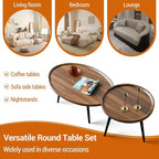 Nesting Coffee Table Set of 2, Walnut Coffee Tables - Image 5