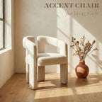 Hyfirm Upholstered Linen Barrel Dining Chairs Set of 4, Modern Accent Kitchen - Image 6