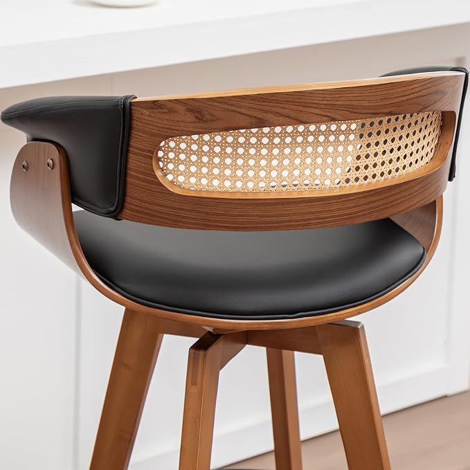 Set of 2 Rattan Swivel Bar Stools - Image 8