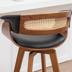 Set of 2 Rattan Swivel Bar Stools - Image 8