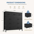 DUMOS 9 Drawer Dresser for Bedroom, Fabric Storage Organizer - Image 2