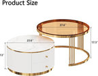 Modern 2 Pieces Round Nesting Coffee Table - Image 2