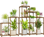 Bamworld 2 Sets Plant Stands Indoor Tall Shelves Outdoor by Bamworld