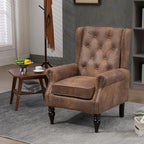 Mid-Century High Wingback Chair Set of 2, Microsuede Accent Chair Armchair - Image 2