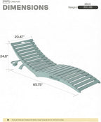 Folding HDPE Outdoor Chaise Lounge - Image 2