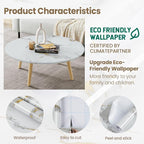 practicalWs Glossy Marble Wallpaper Peel and Stick White/Gold Granite Contact - Image 3