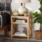 bali & pari Baara Modern Bohemian Natural Rattan Nightstand - Image 2