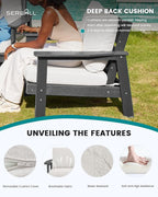 SERWALL Outdoor Loveseat, All-Weather HDPE Outdoor Furniture Set - Image 4