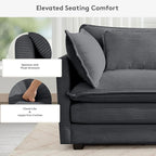 ROWHY 150'' Modular Sectional Corner Cloud Couch, 7 Seater Sofa Big Comfy - Image 6