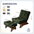 MAXYOYO Accent Chair with Ottoman Adjustable Backrest, Tufted Living Room Chair - Image 2