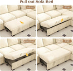 Ihanherry 106-inch Large L-Shaped Sectional Sofa Bed, 7-Seater Convertible Pull - Image 7