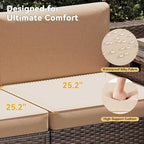 Aoxun 7 Piece Patio Furniture Set, All-Weather Wicker Outdoor Furniture 6 Seats - Image 2