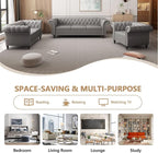 QHITTY 3 Piece Living Room Set, Sectional Chesterfield Sofa Chair Contemporary - Image 6