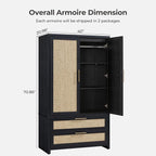 SICOTAS Larger Armoire Wardrobe Closet, Boho Armoire Clothes Organizer - Image 2